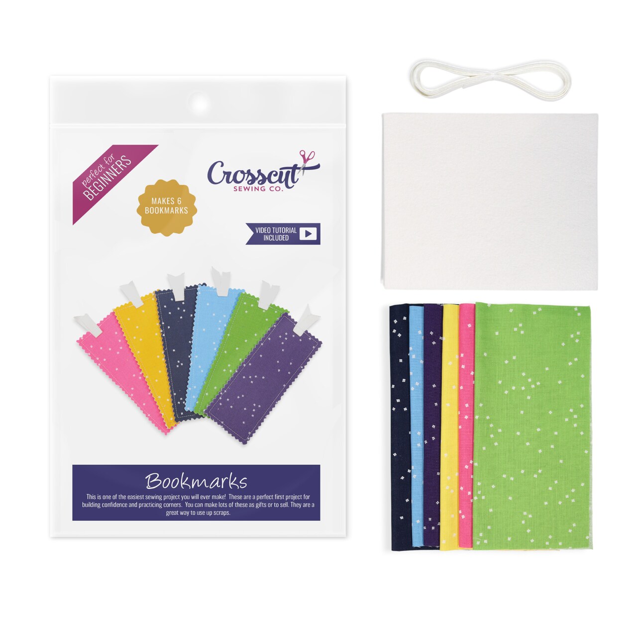 Crosscut Sewing Co.® Bookmark Sewing Project Kit for Beginners